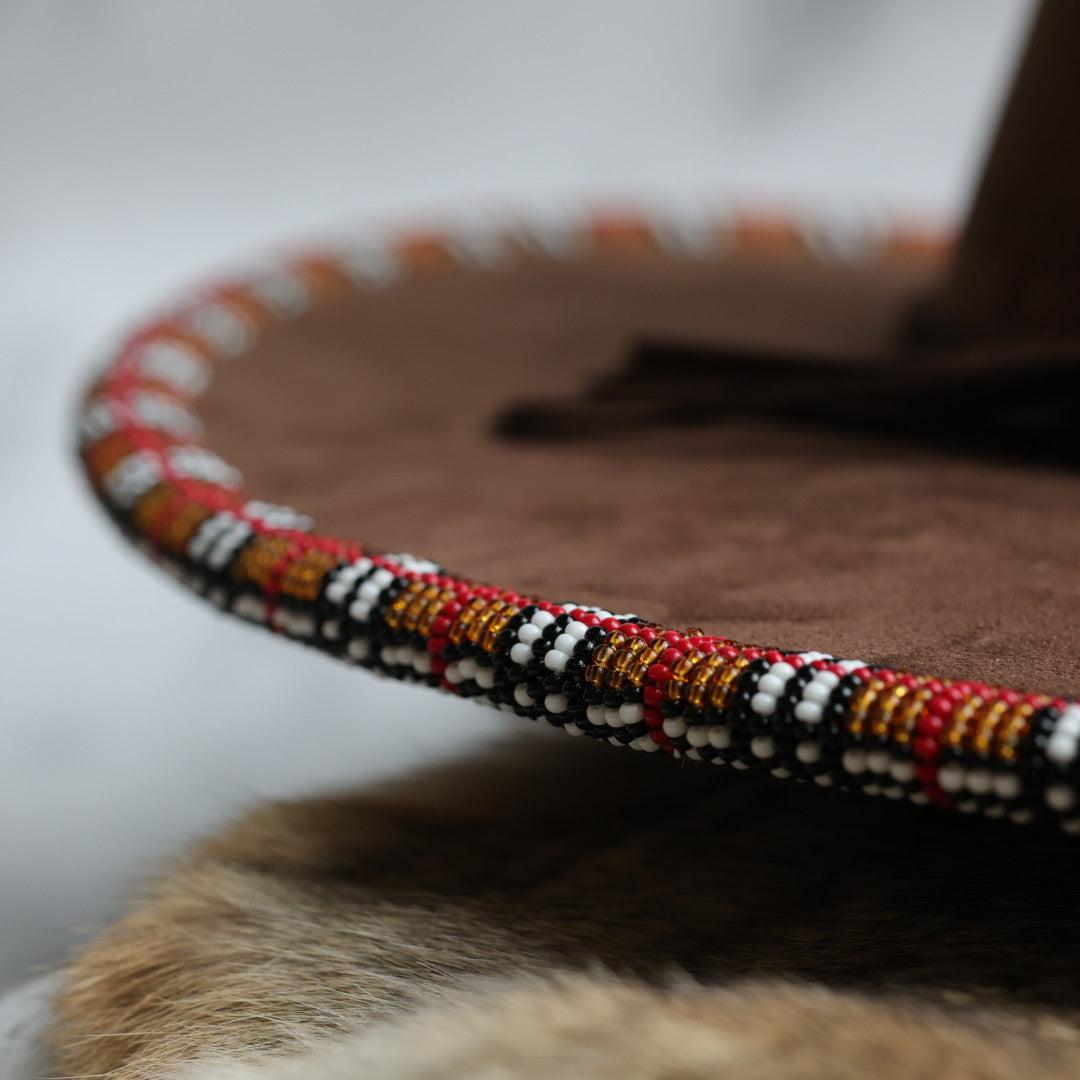 Shelley M. Plaid Beaded Brim Fedora Hat