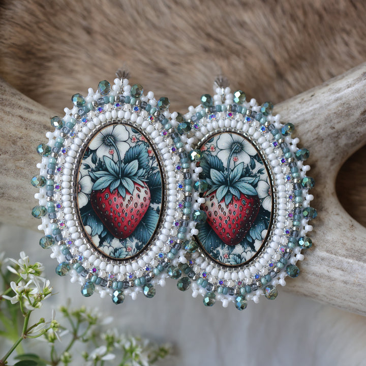 Keegan W. Strawberry Patch Beaded Earrings