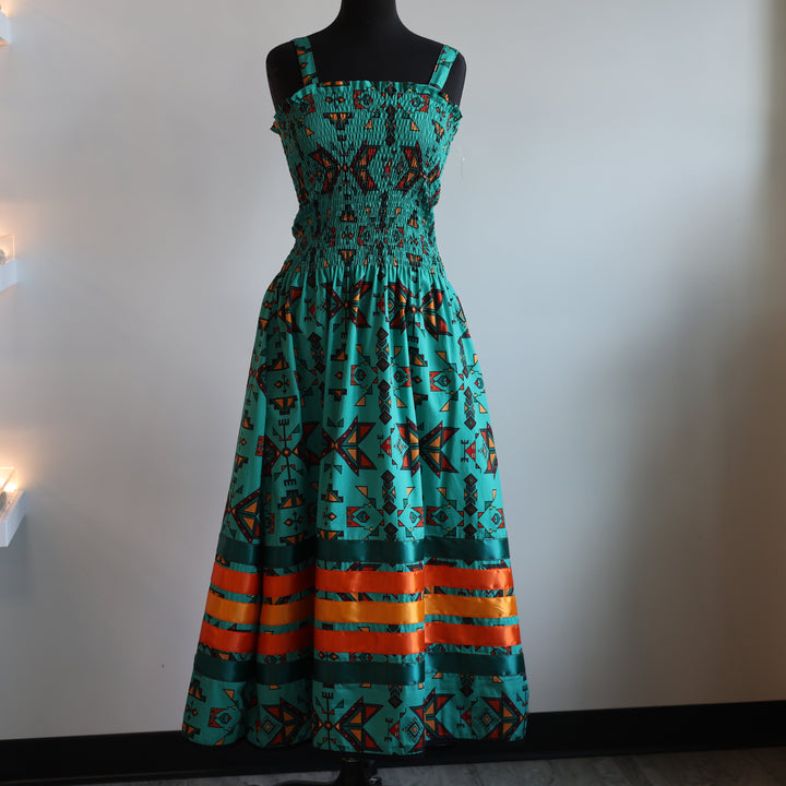 Phoenyx Designs Teal Geometric Ribbon Sundress