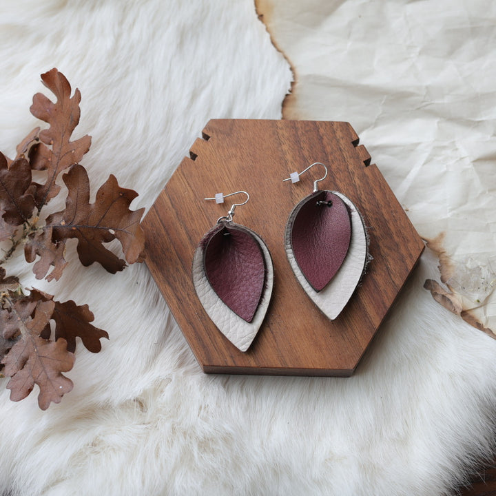 1885 Leather Co. Leather Petal Duo Earrings