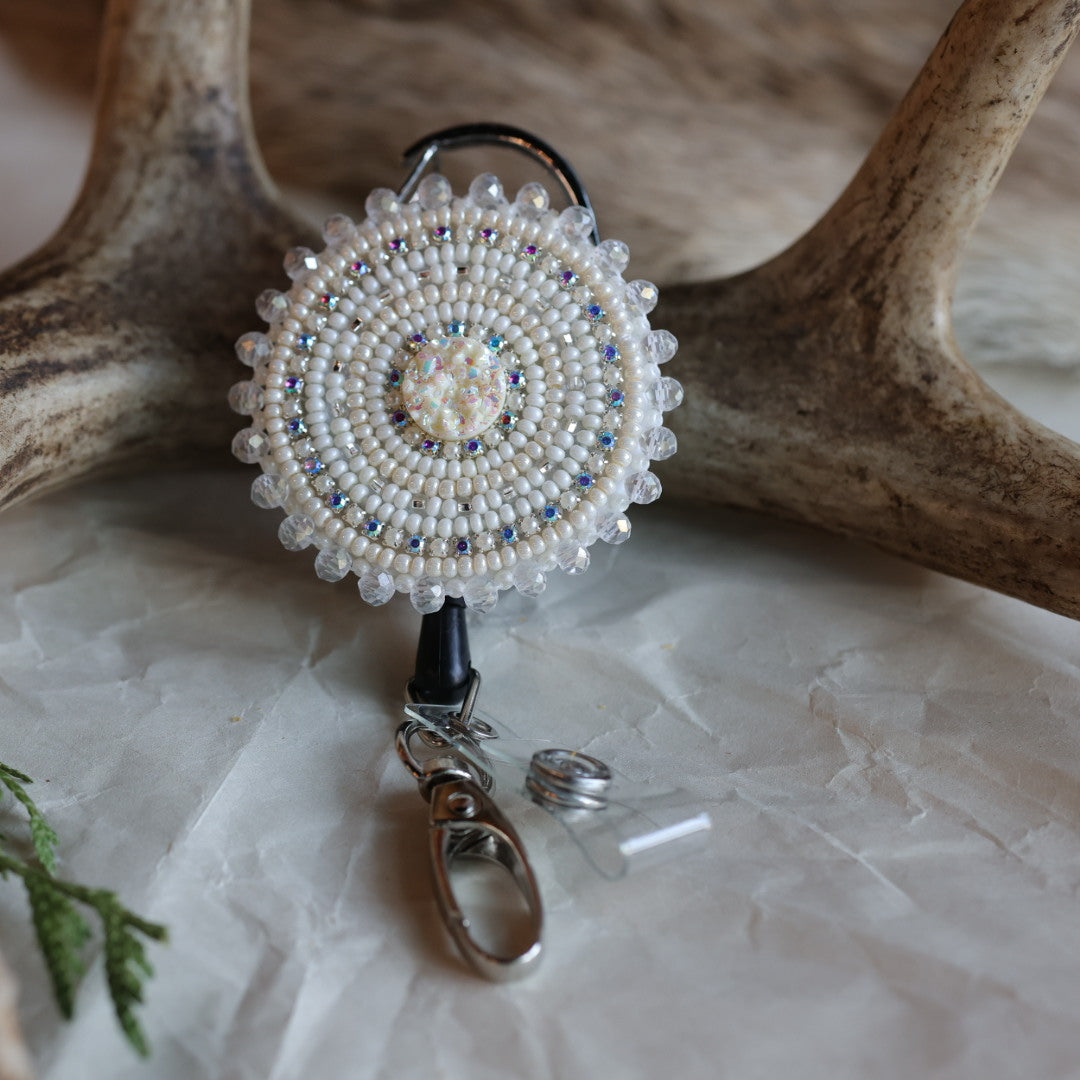 Keegan W. Druzy Cab Beaded Badge Reels