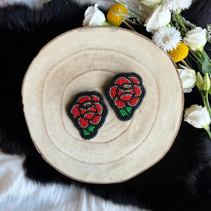 Ironstar Co. Rose Beaded Earrings