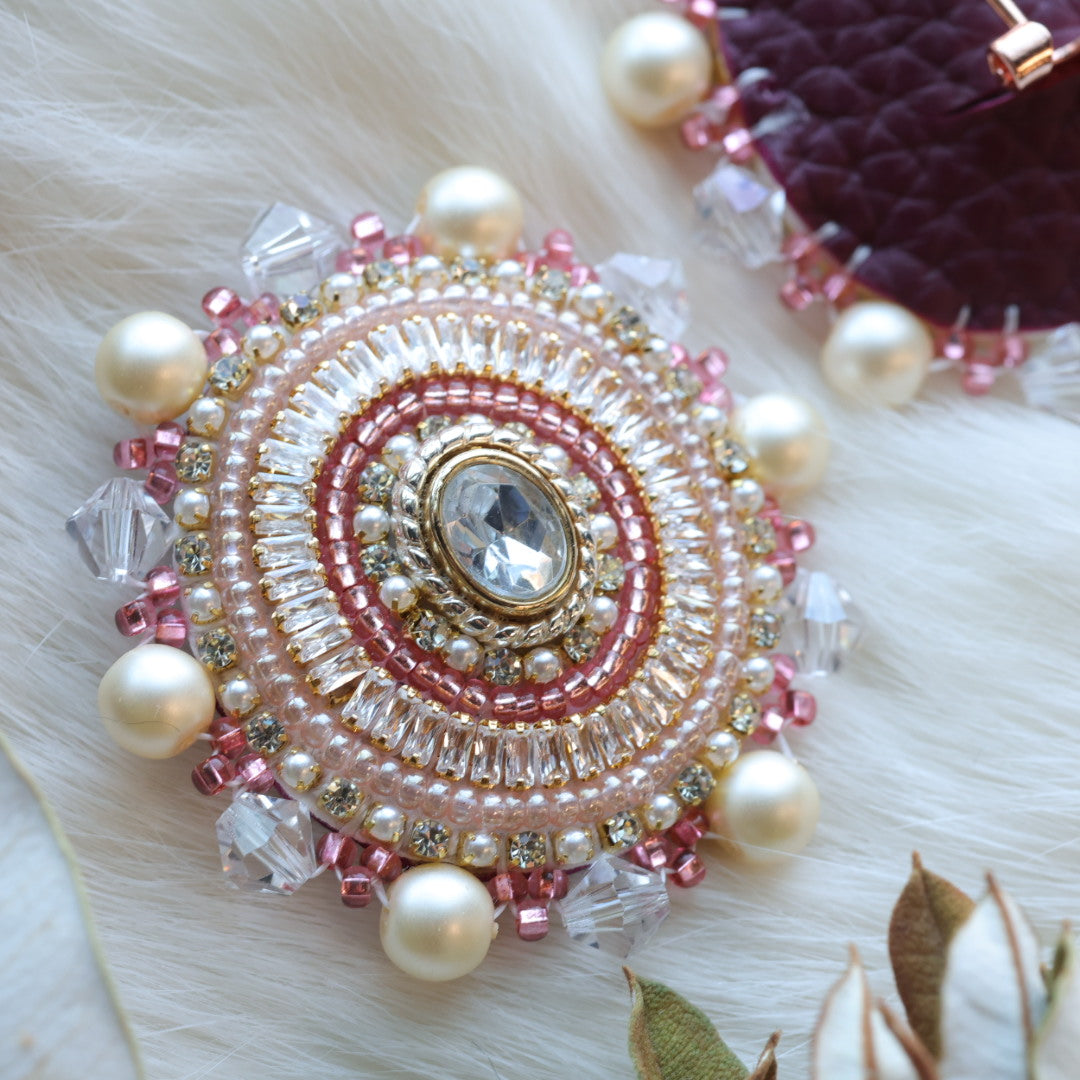 Pieces of Work by Mercedes Cameo Necklace & Beaded Earrings