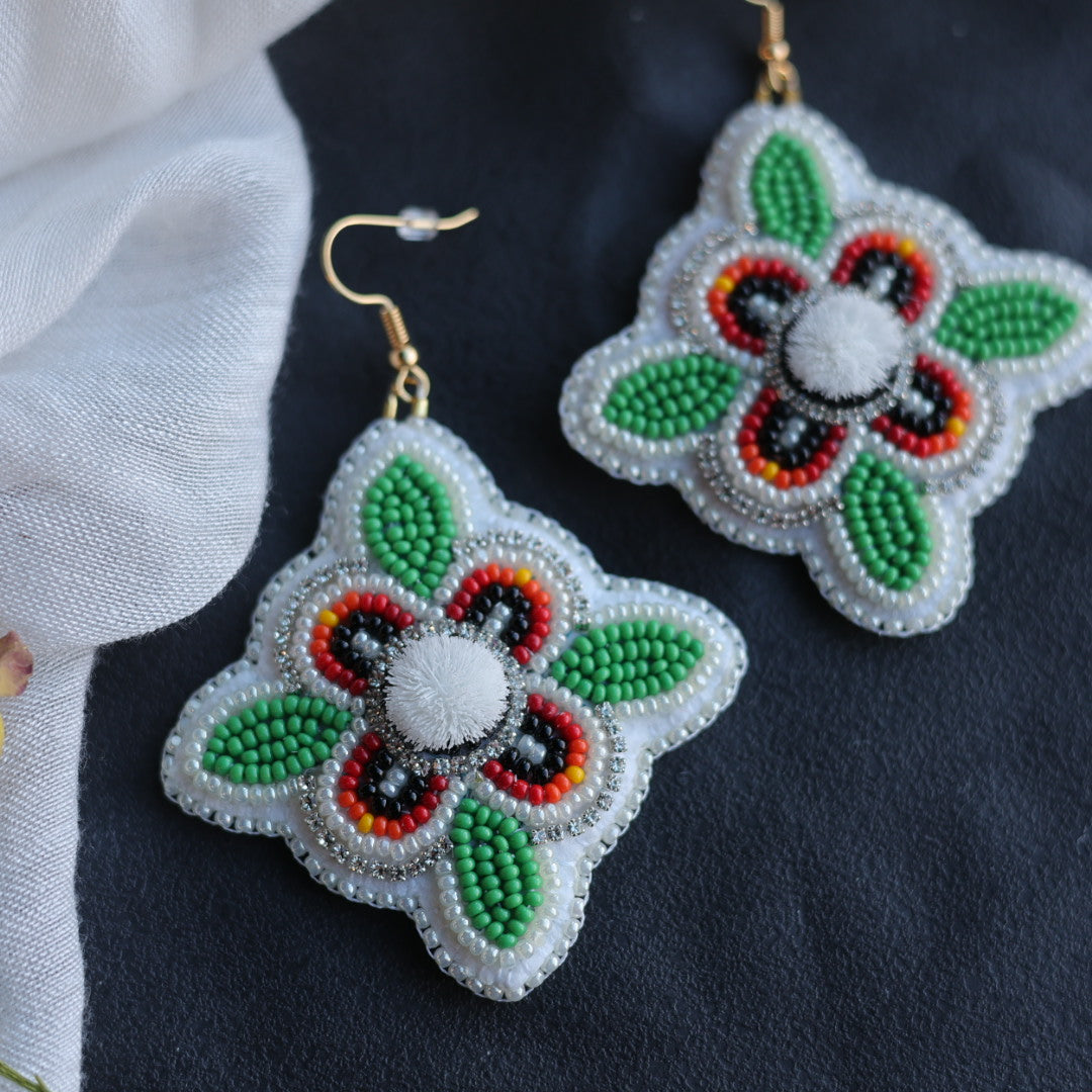 Beth Rose Designs Jade Collection Fire Floral Earrings