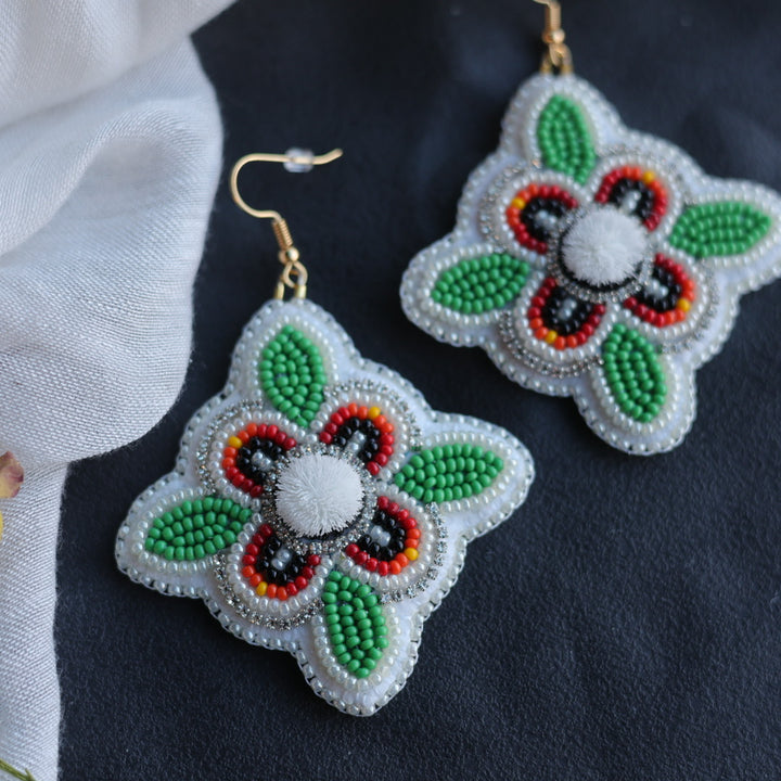 Beth Rose Designs Jade Collection Fire Floral Earrings