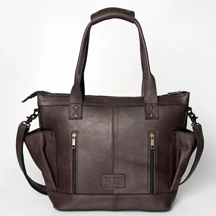 LS Western Black & White Saddle Blanket Large Leather Tote