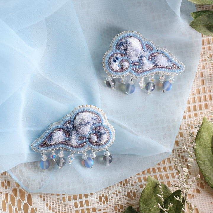 April Beadmaster Lii Rasaad Caribou Tufted Cloud Earrings