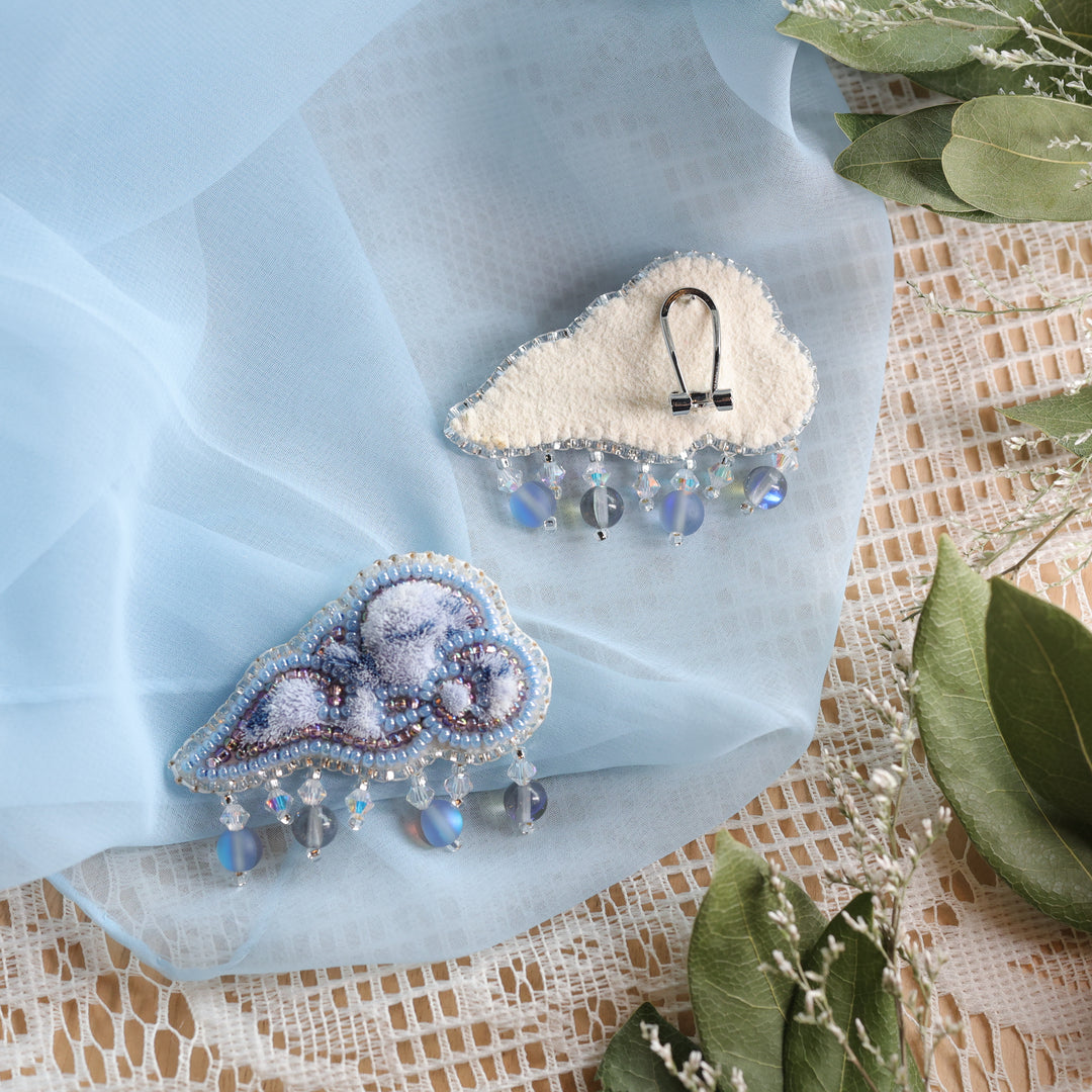 April Beadmaster Lii Rasaad Caribou Tufted Cloud Earrings