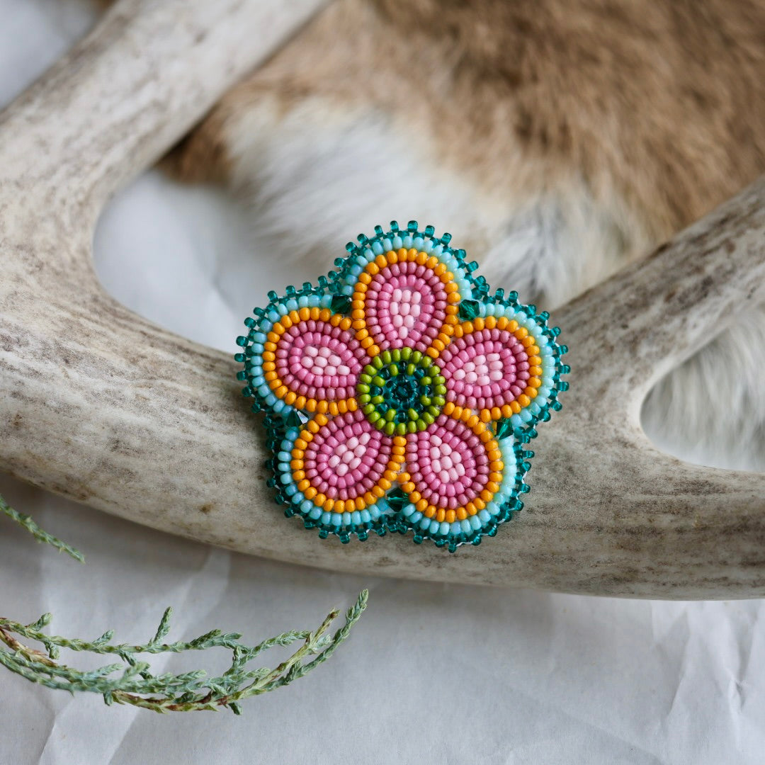 Keegan W. Beaded Flower Pins