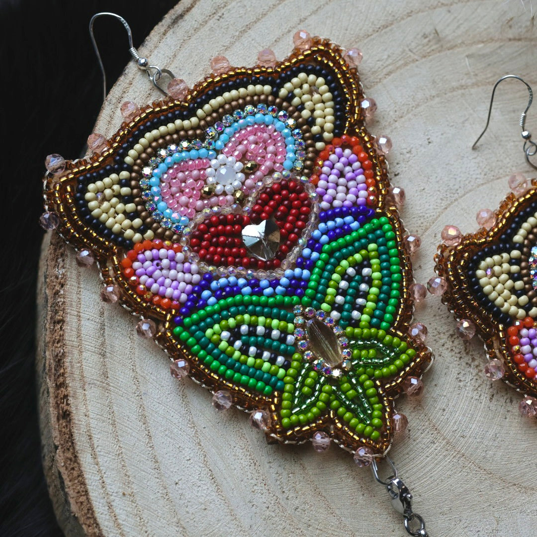 Ironstar Co. Colourful Blossoming Floral Premium Convertible Beaded Earrings