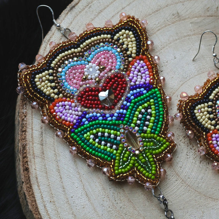 Ironstar Co. Colourful Blossoming Floral Premium Convertible Beaded Earrings