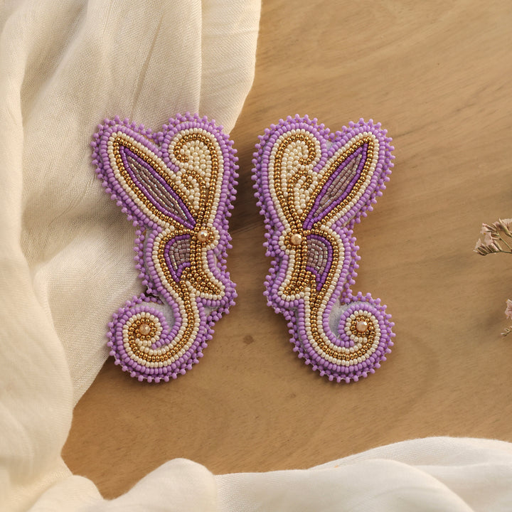 Nikki P. Large Purple Butterfly Earrings
