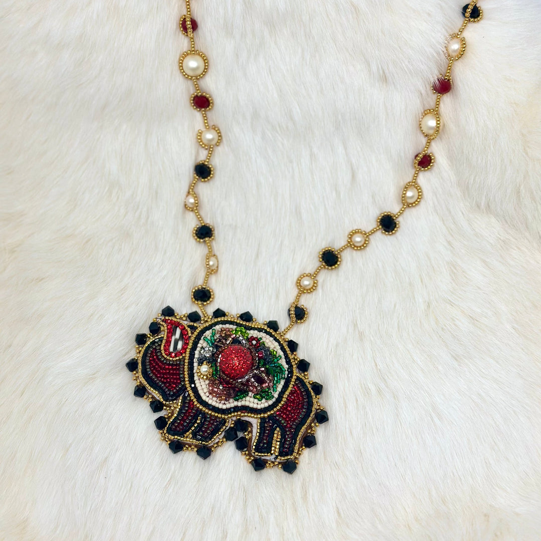 Mercedes G. Beaded Bison Medallion (Consignment)