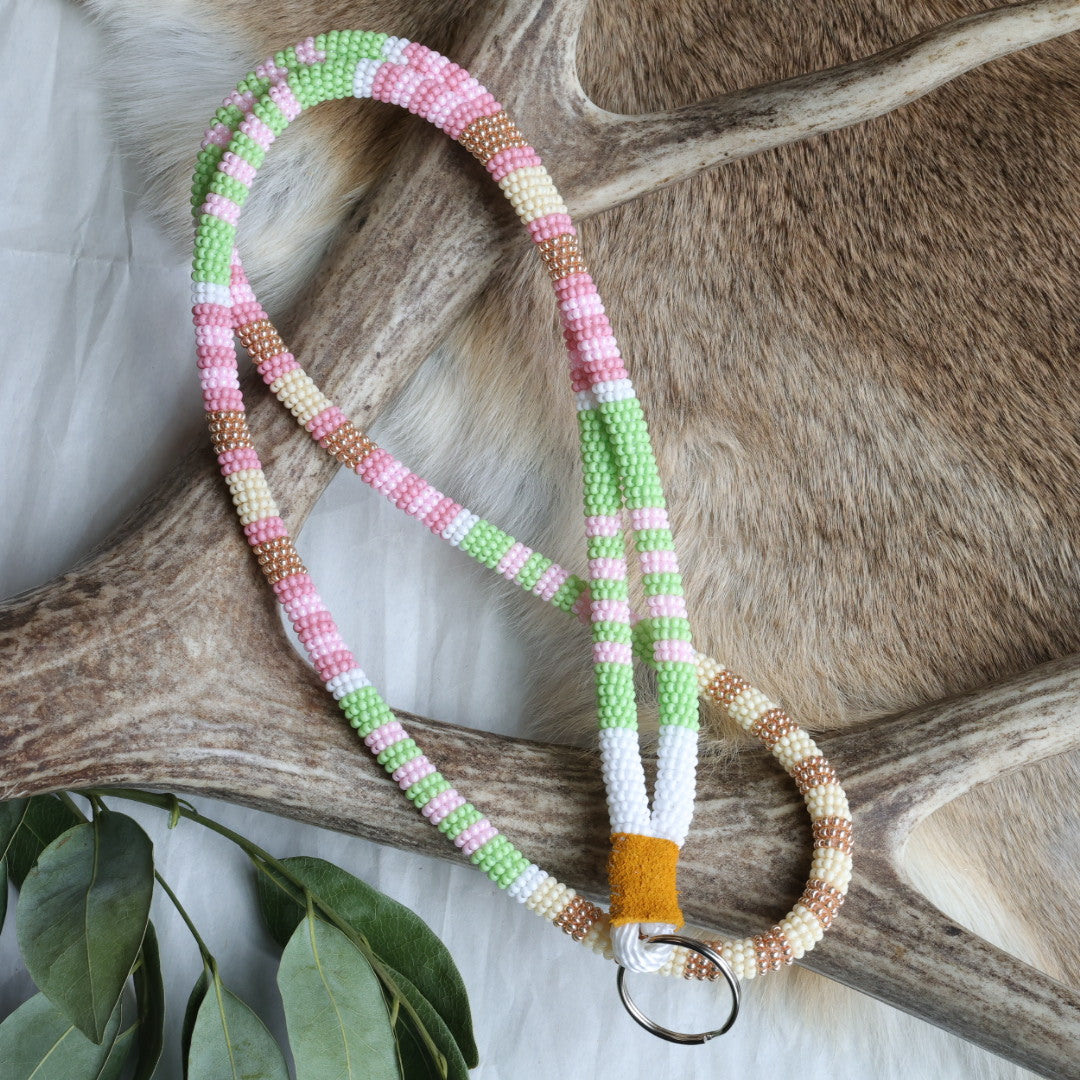 Keegan W. Striped Beaded Neck Lanyard