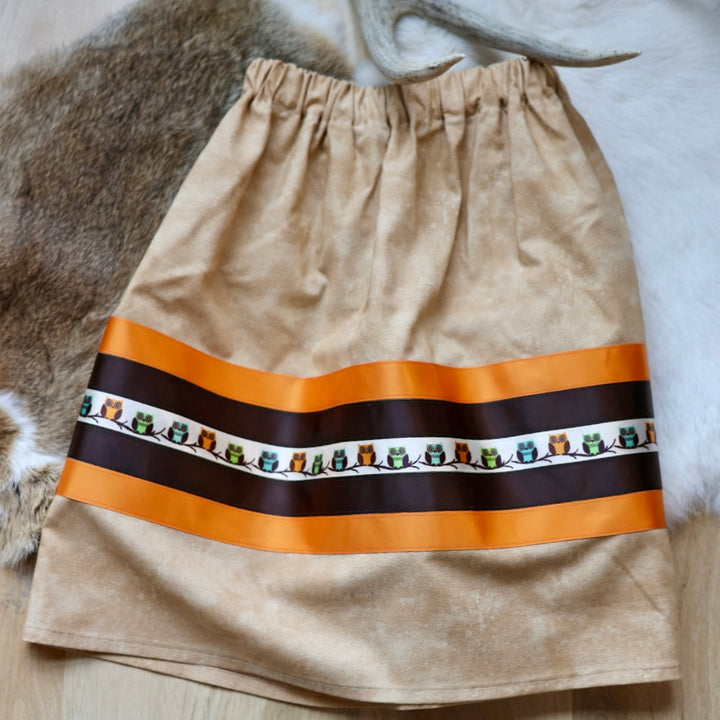 Adeline C. Girl's Owl Ribbon Skirt