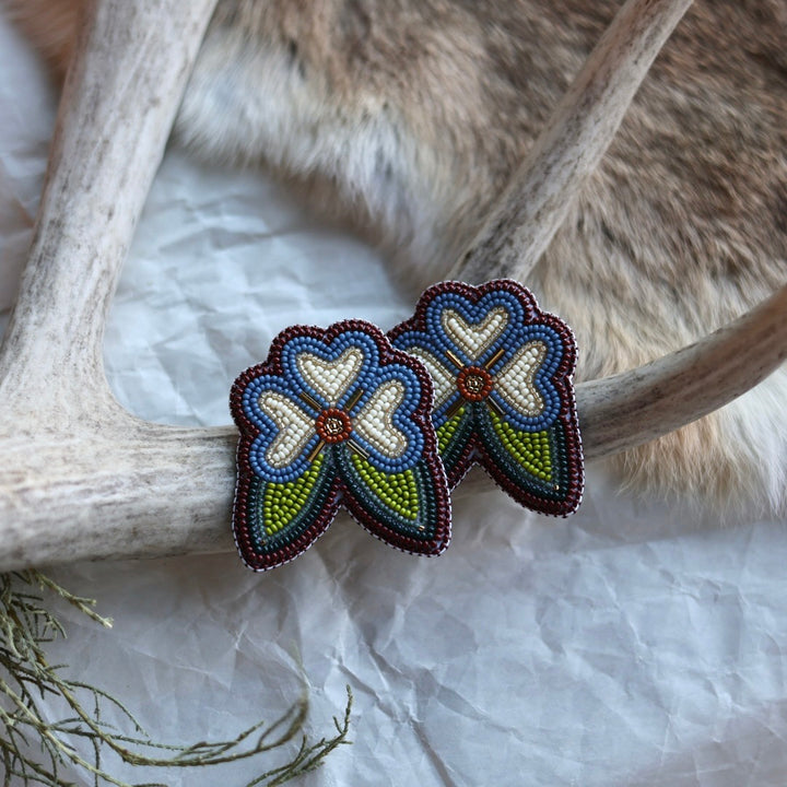 Keegan W. Moody Three Petal Floral Beaded Earrings