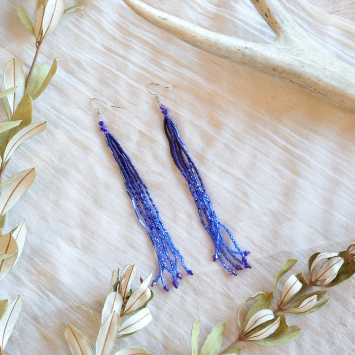 Dee Iyapes 6-Strand Simple Fringe Earrings