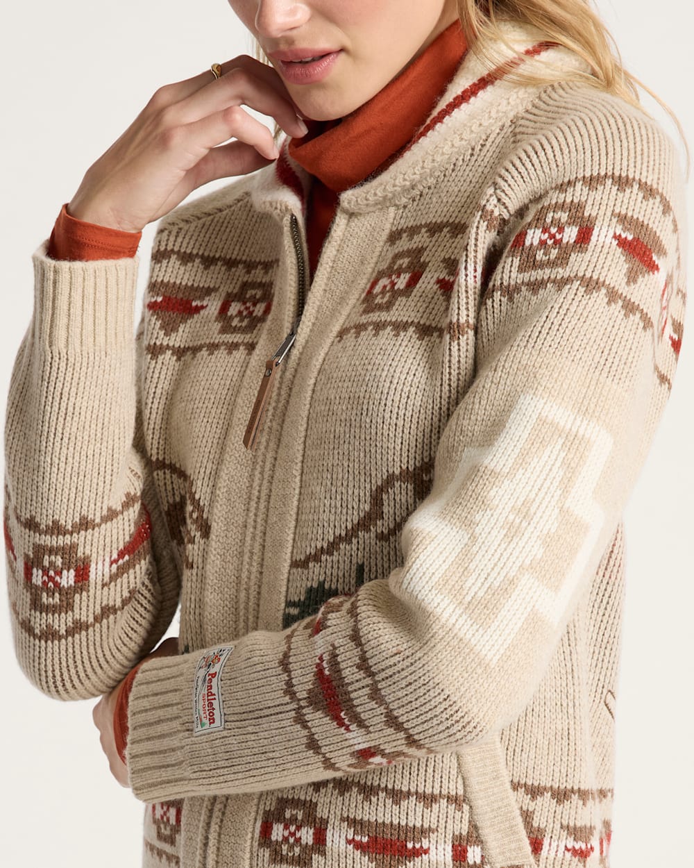 Pendleton Alpine Lambswool Zip-up Cardigan