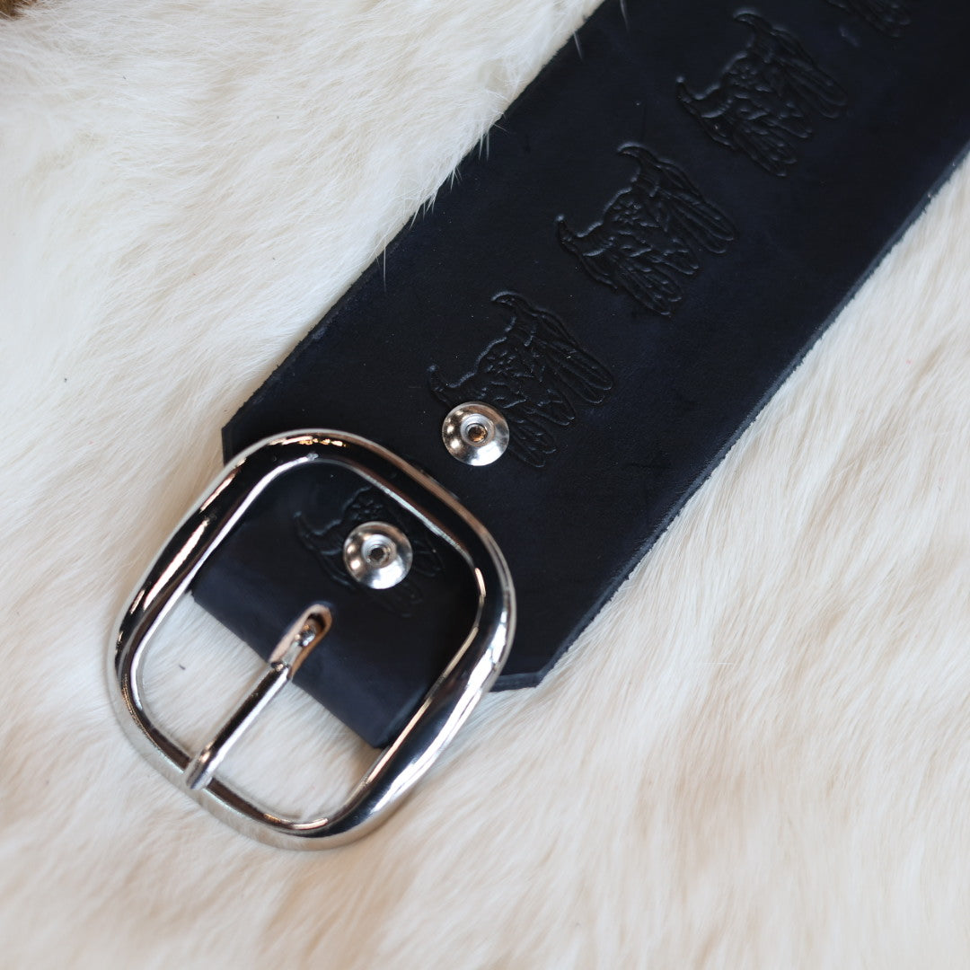 Iskotew Pahkekin Everyday 33" Skull Stamped Leather Belt