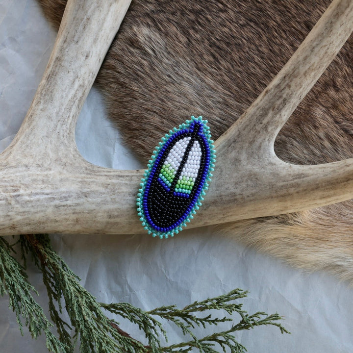 Keegan W. Beaded Feather Pins