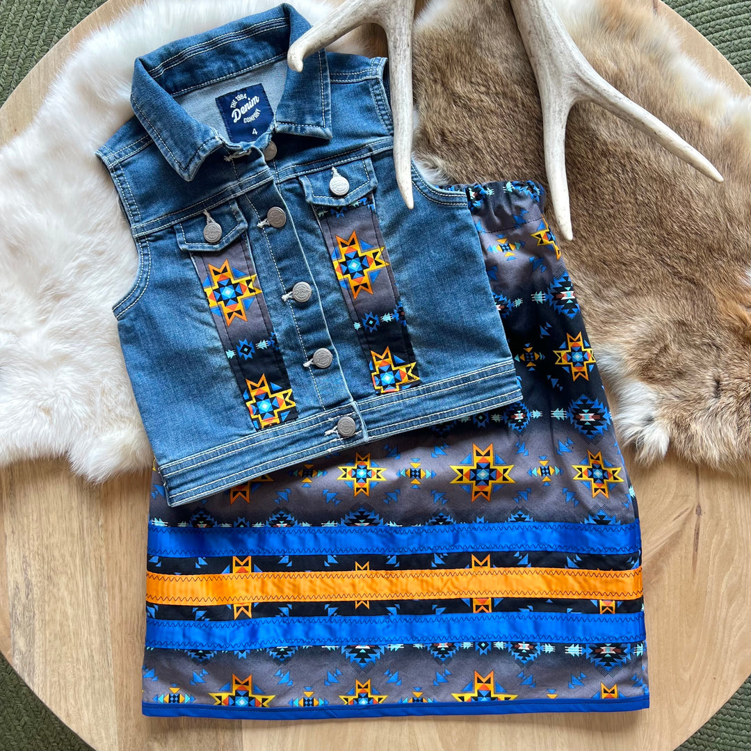 Vi's CREE-ations Blue & Yellow Geometric Toddler Ribbon Set