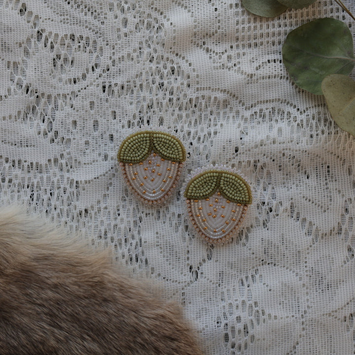 Prairie Sage Beadwork Beaded Strawberry Earrings