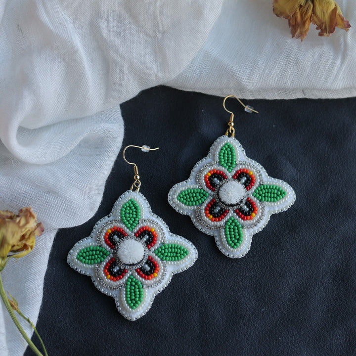 Beth Rose Designs Jade Collection Fire Floral Earrings