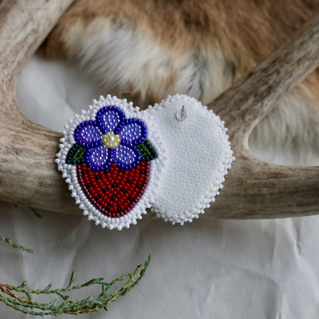 Keegan W. Blooming Strawberry Beaded Earrings