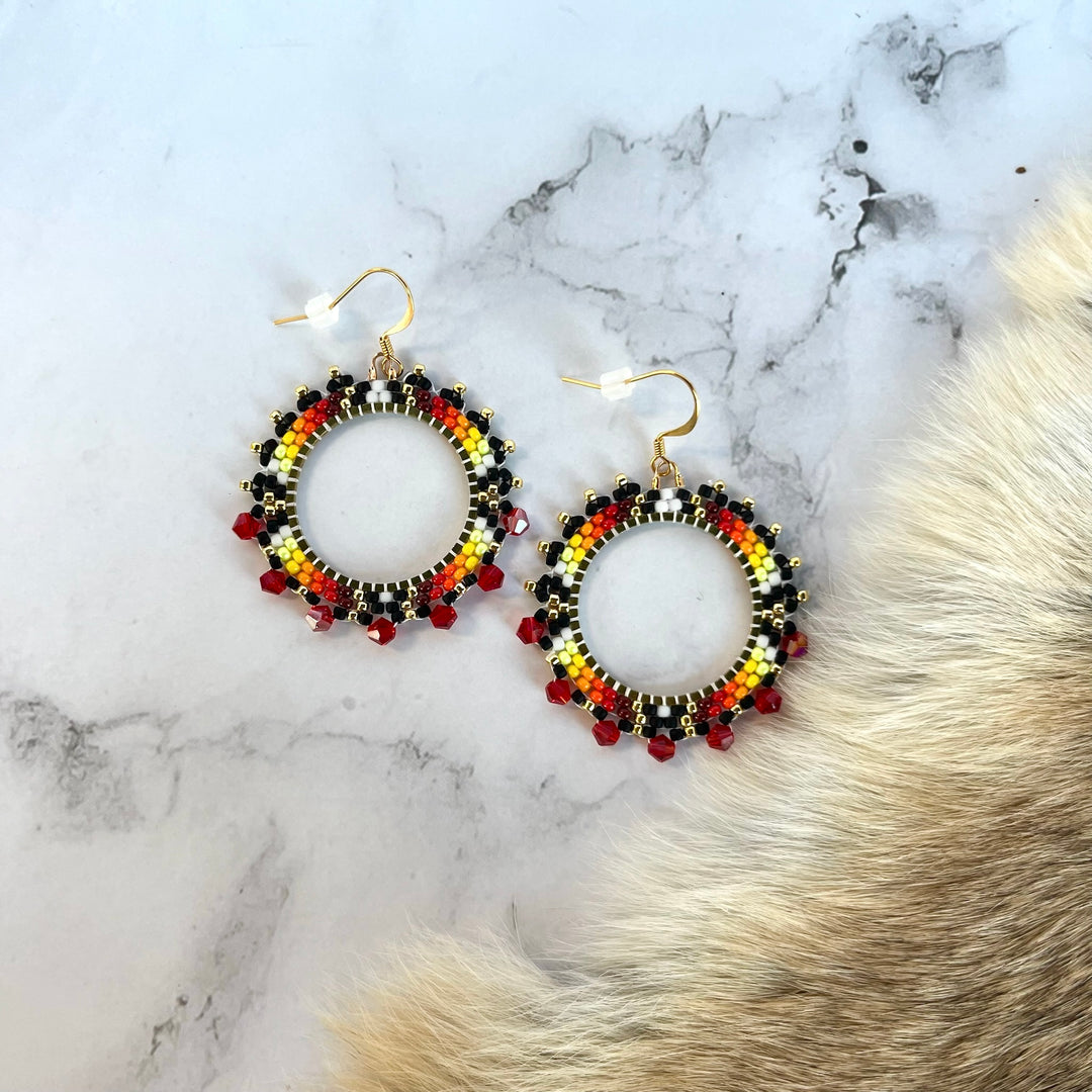 Rebelina Beaded Hoop Earrings