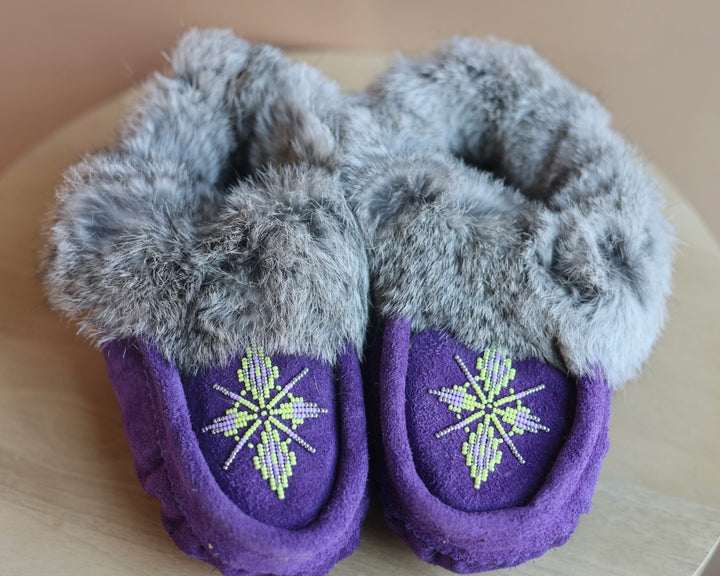 Ironstar Co. Purple Moccasins With Neon Burst Detail