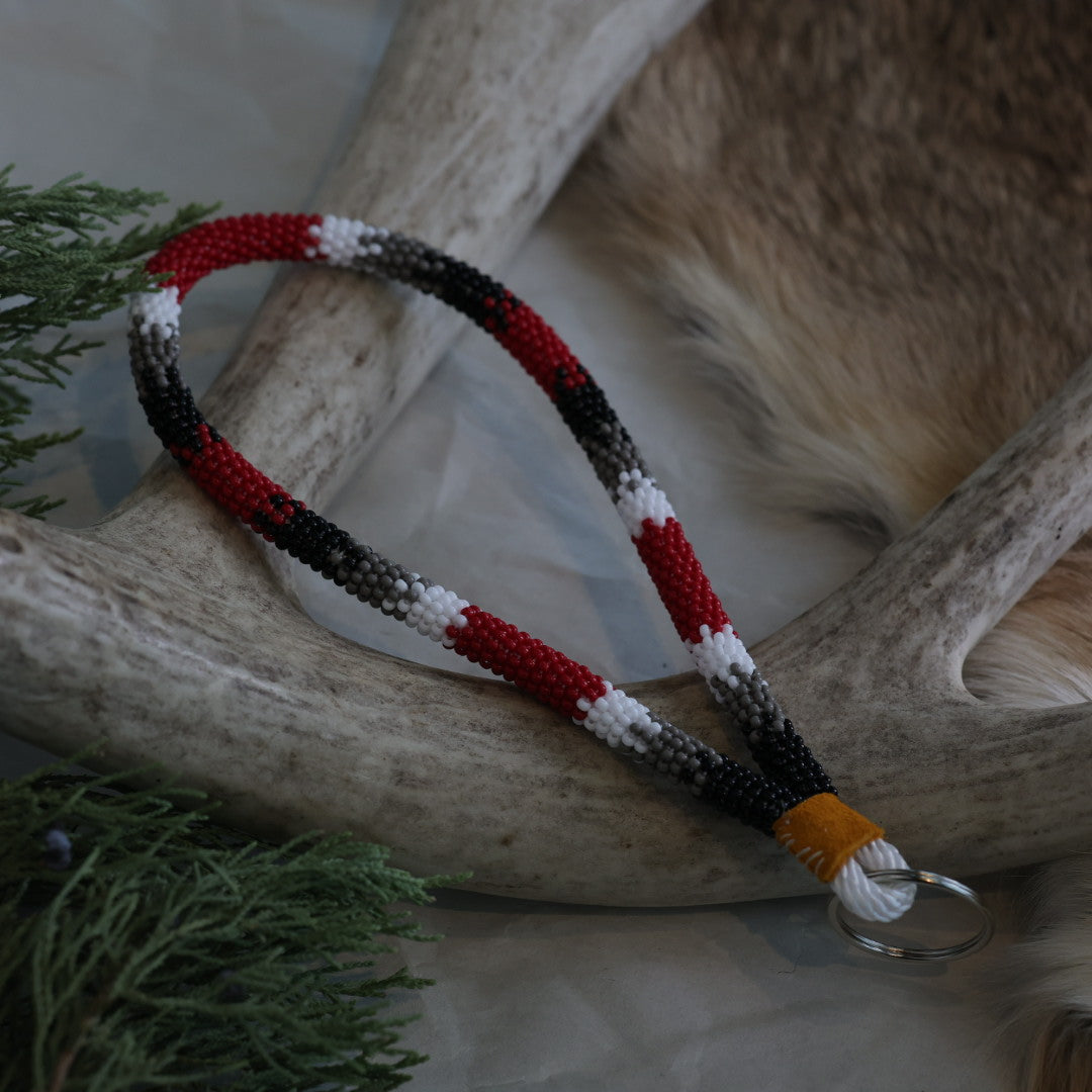 Keegan W. Striped Beaded Wrist Lanyard