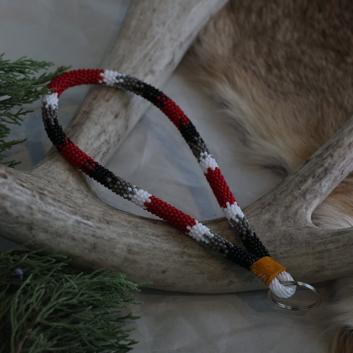 Keegan W. Striped Beaded Wrist Lanyard