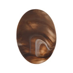 19mm Matte Marble Dark Brown Oval Cabochons