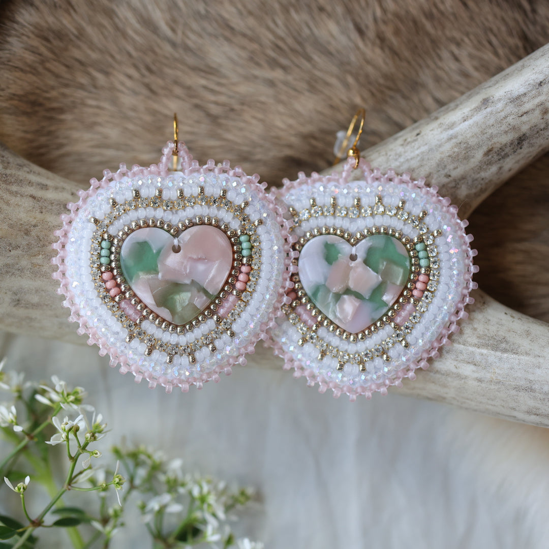 Keegan W. Heart Beaded Earrings