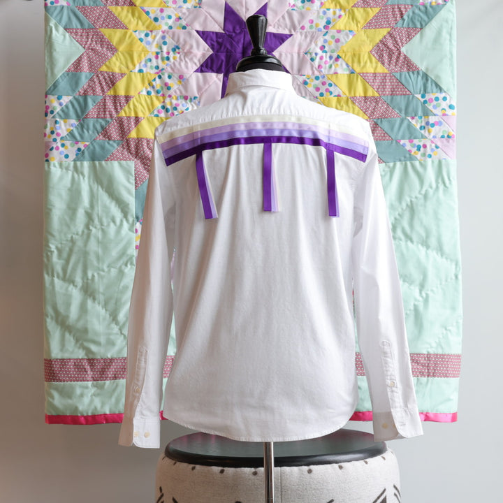Yellow Mudd Designs Purple Ribbon Shirt