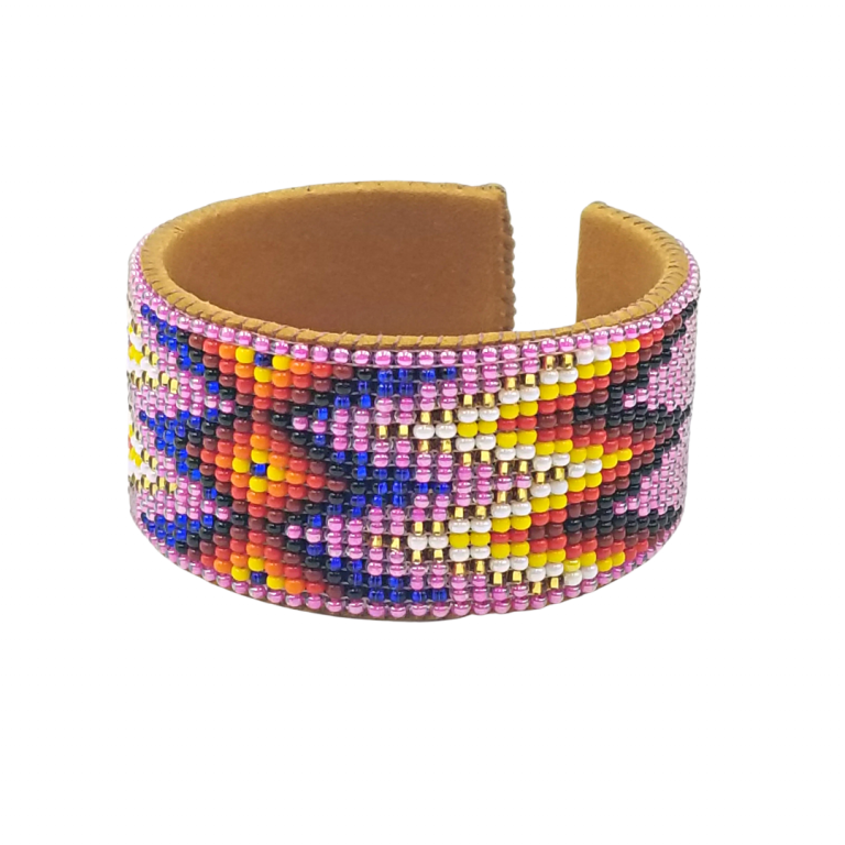 Tribal Roots Medium Beaded Leather Cuffs