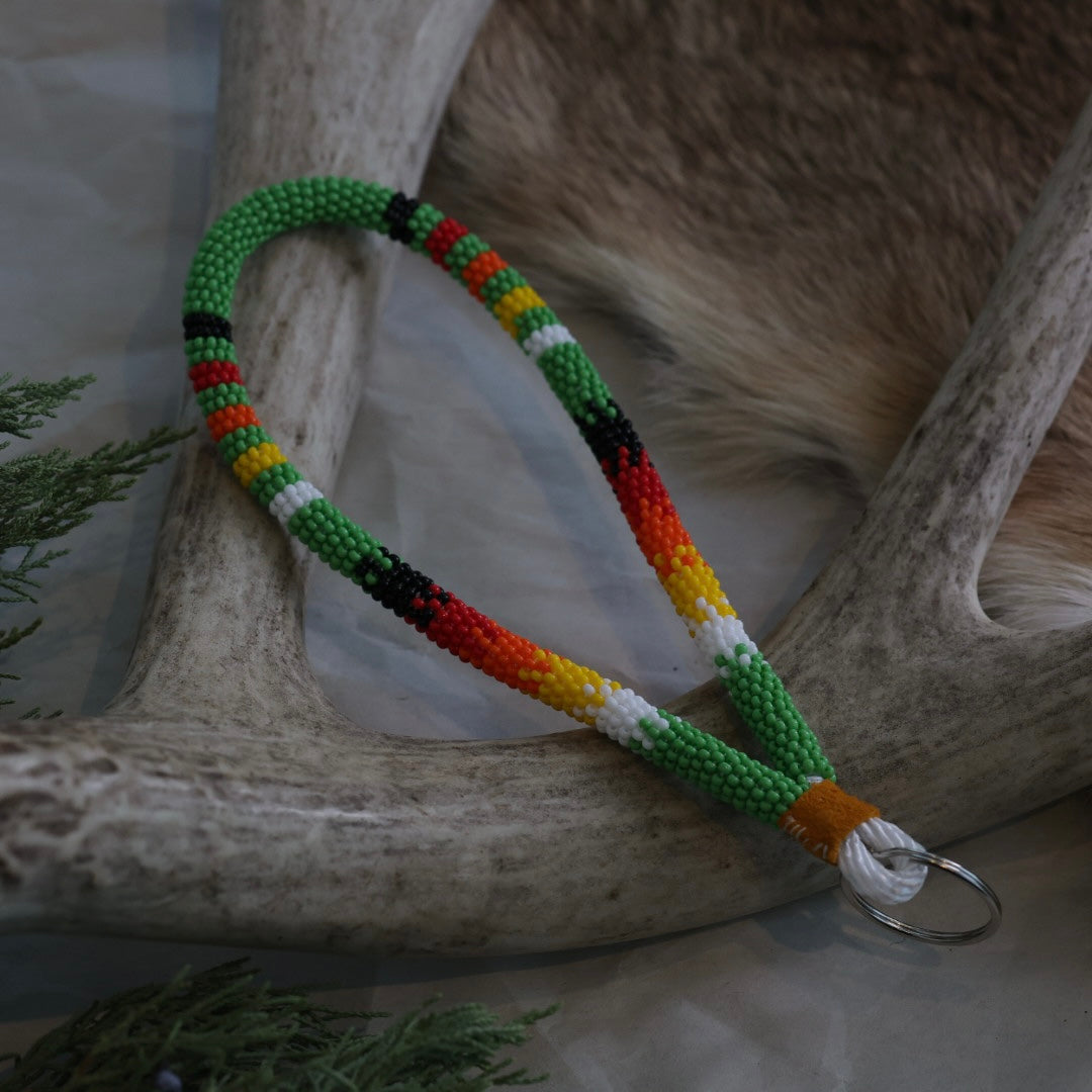 Keegan W. Fire Beaded Wrist Lanyard