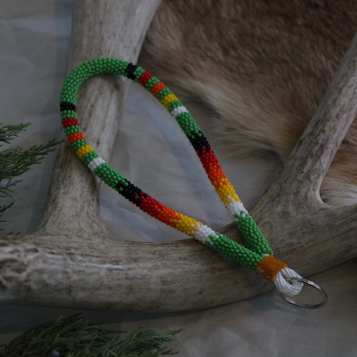 Keegan W. Fire Beaded Wrist Lanyard