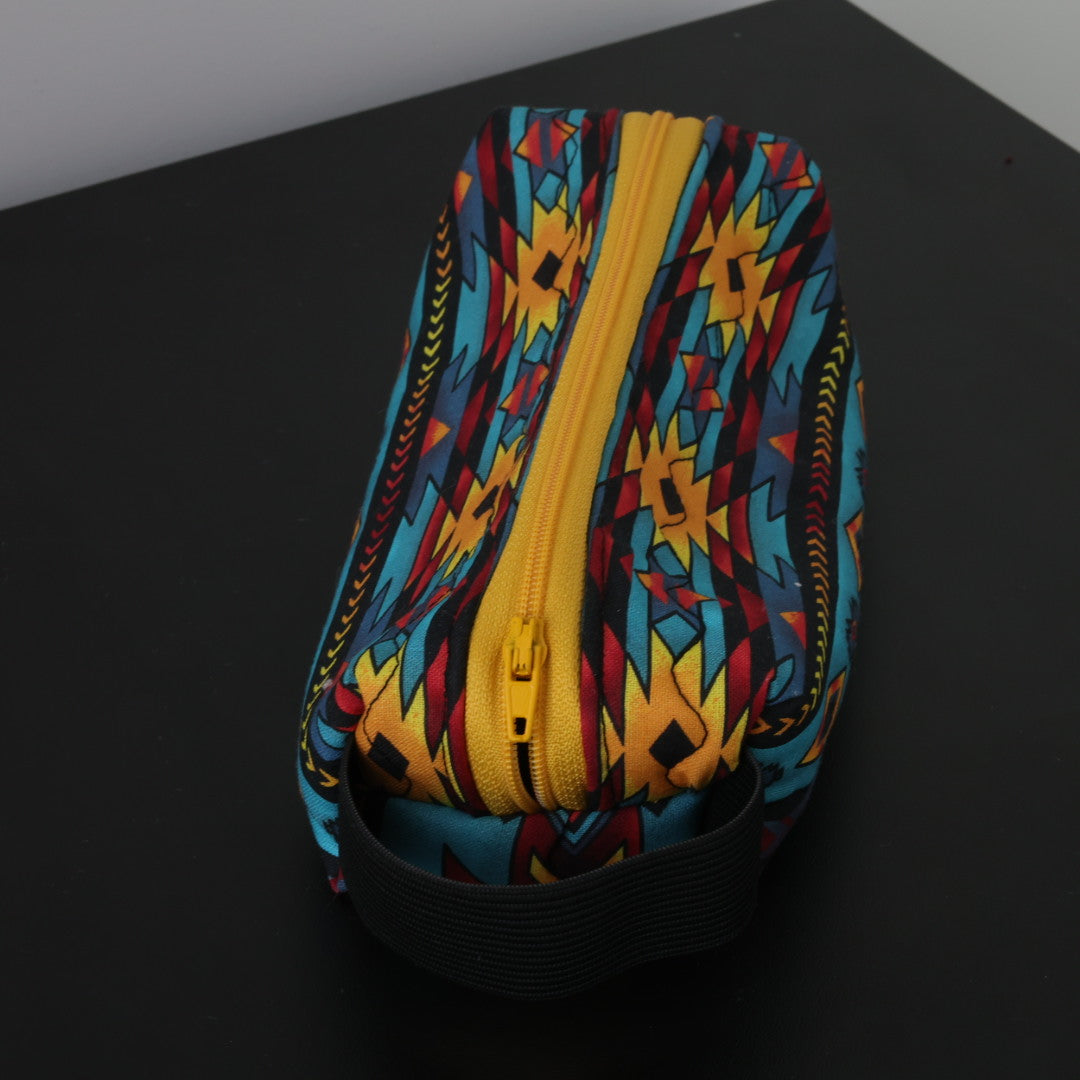 Phoenyx Designs Teal Geometric Cosmetic Bag