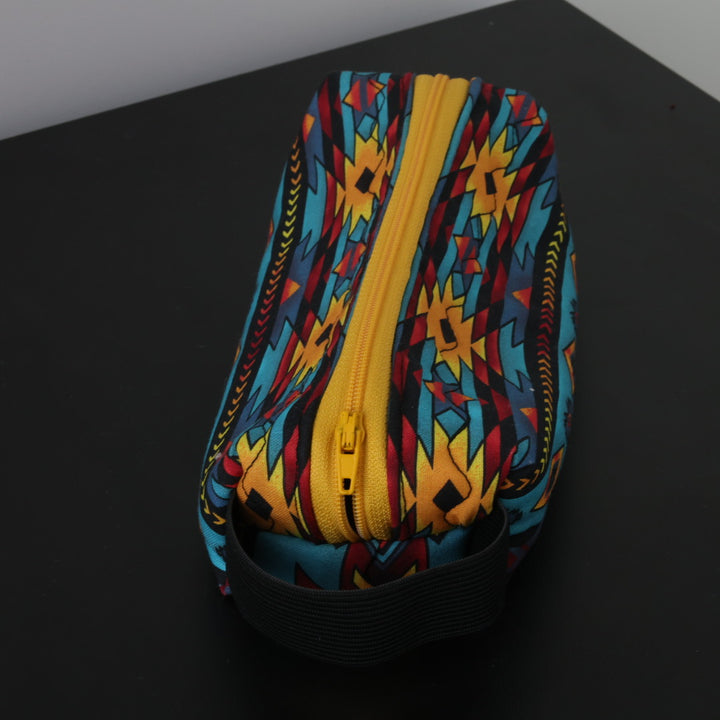 Phoenyx Designs Teal Geometric Cosmetic Bag