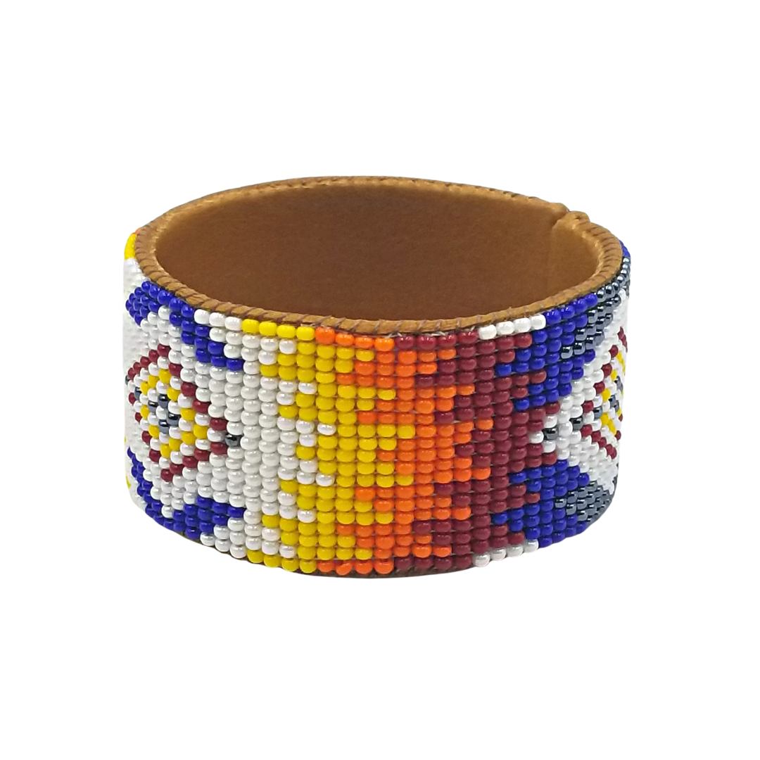 Tribal Roots Medium Beaded Leather Cuffs