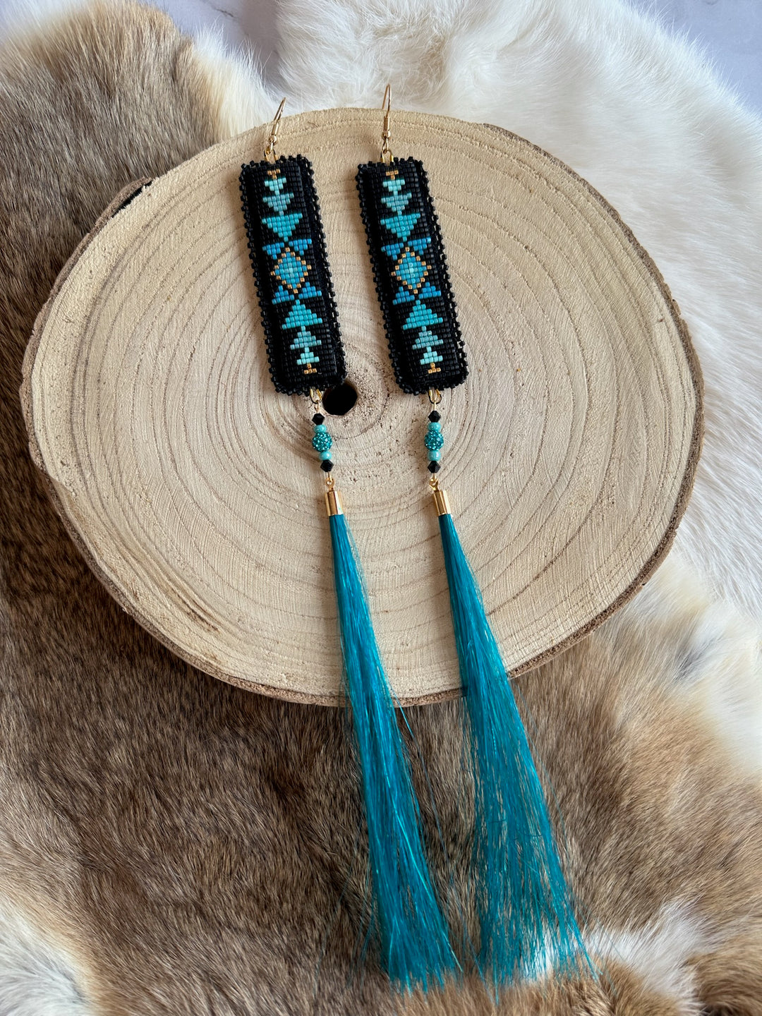 Beth Rose Designs Black & Turquoise Horse Hair Set