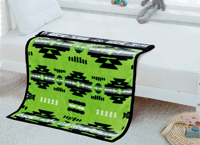 Nu Trendz Silk Touch Blanket Baby 2 Ply Black Neon Collection