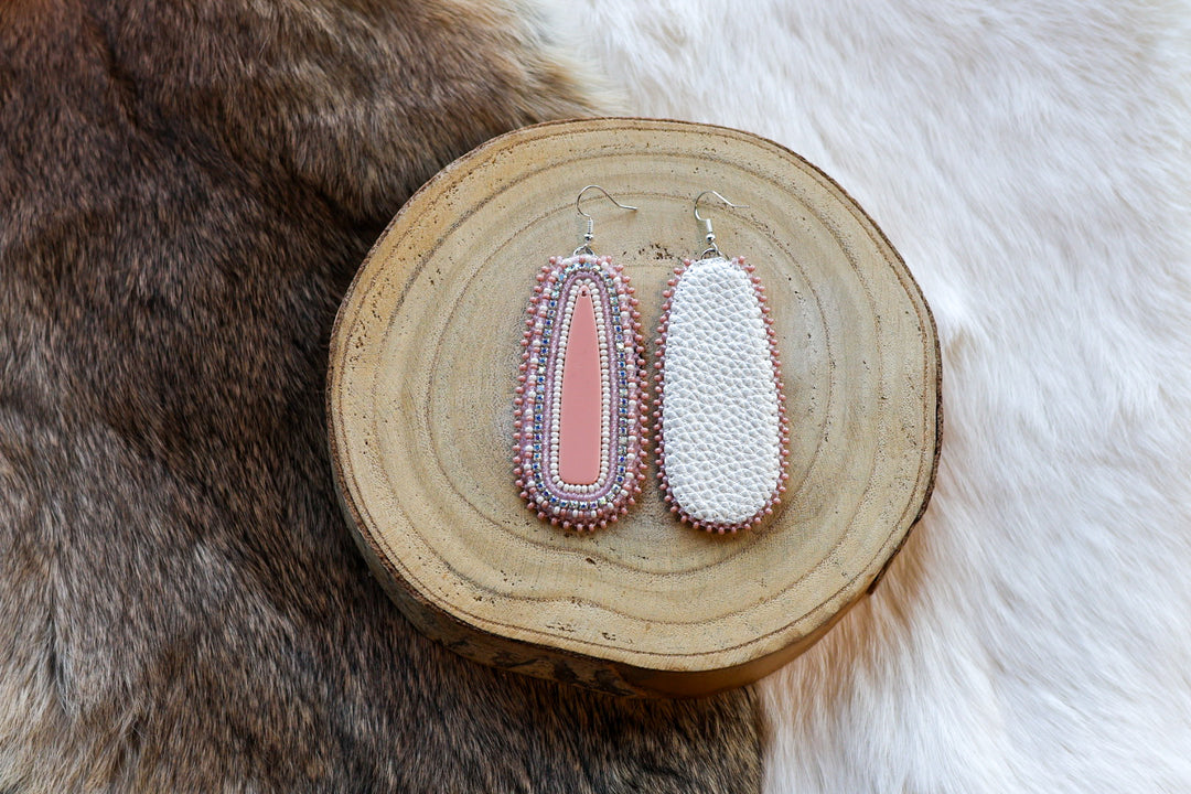 Nikki P. Pink Oblong Drop Earrings