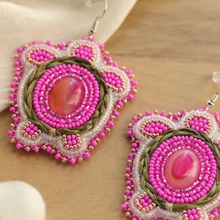Nikki P. Braided Sweetgrass Turtle Earrings