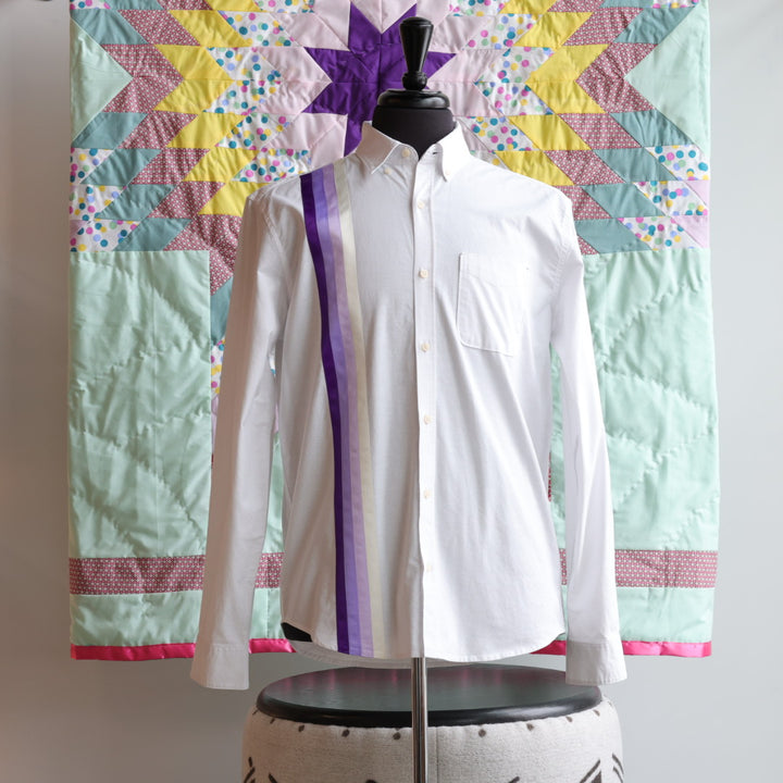 Yellow Mudd Designs Purple Ribbon Shirt