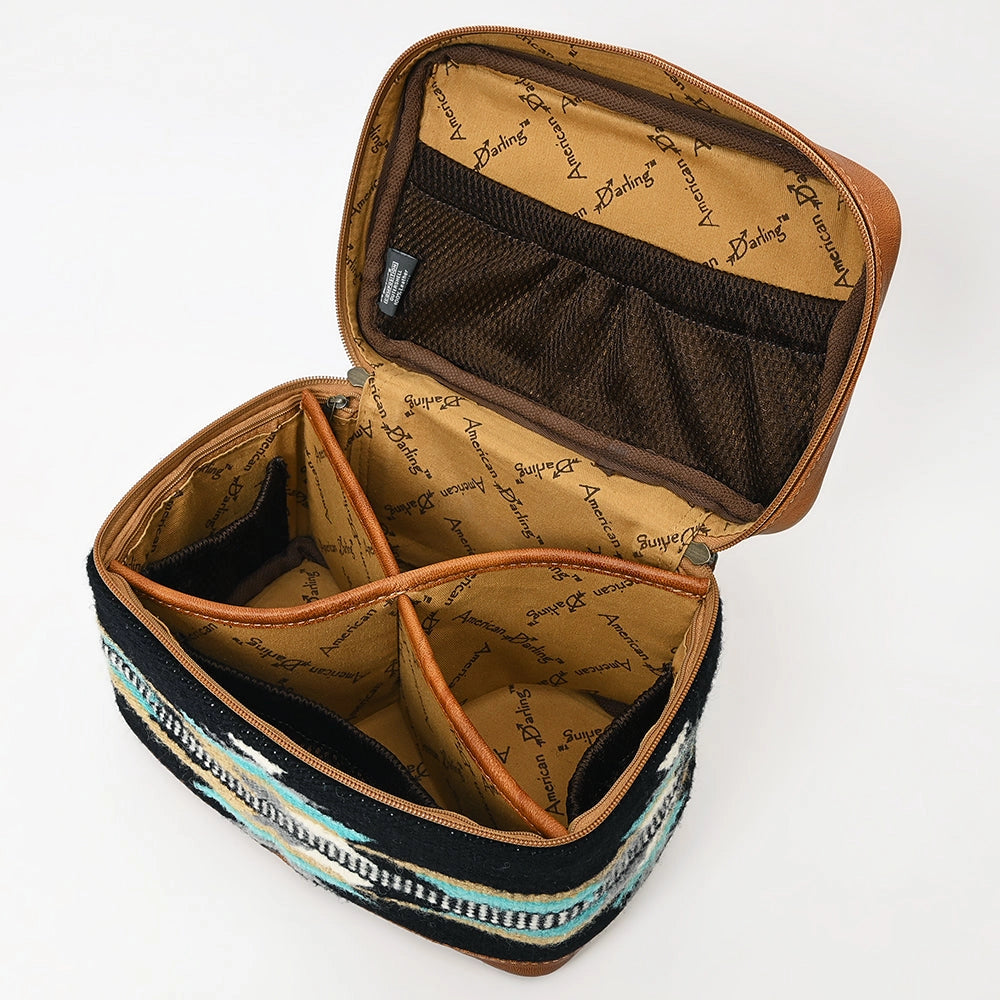 LS Western Black Saddle Blanket &amp; Leather Jewelry Case