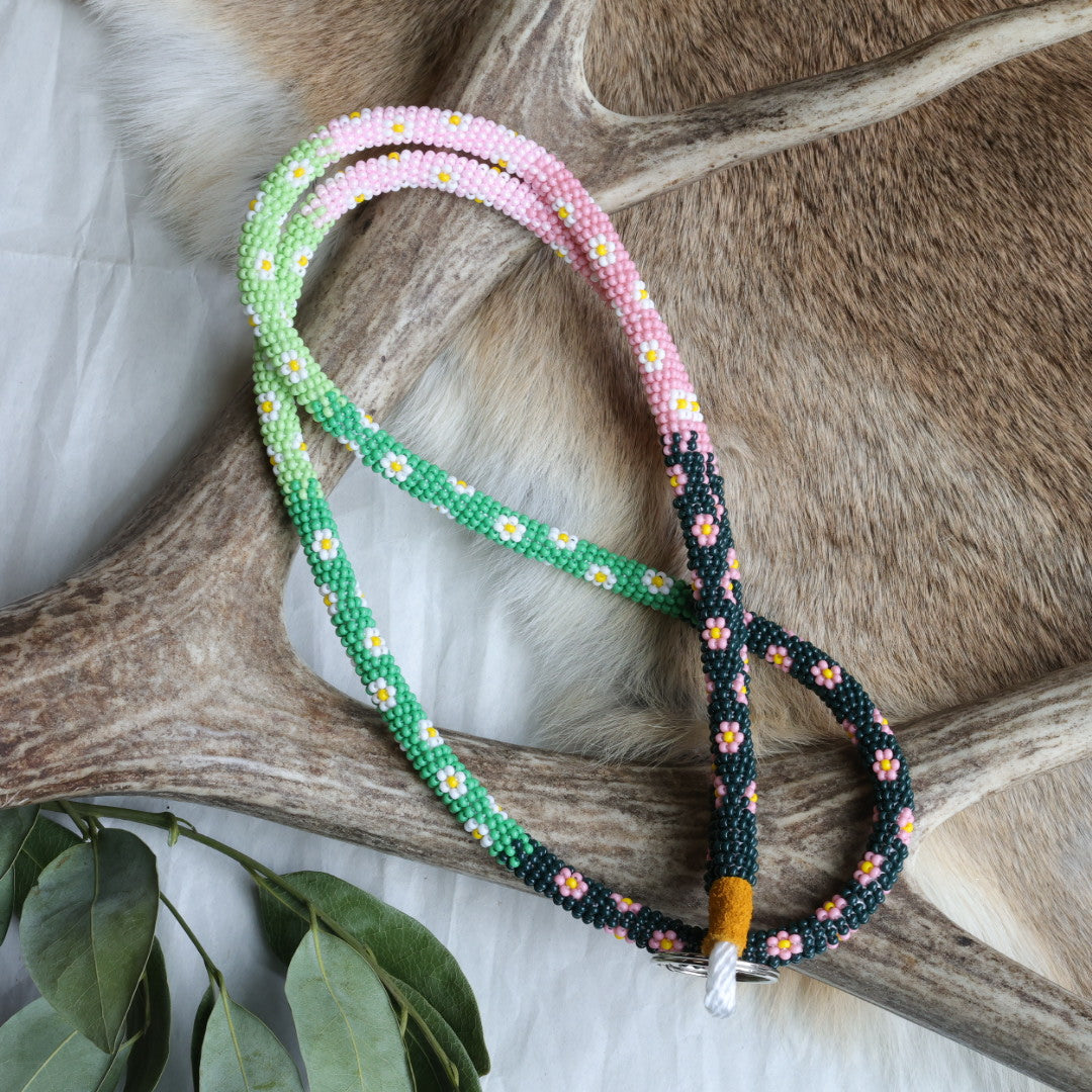 Keegan W. Beaded Daisy Neck Lanyards