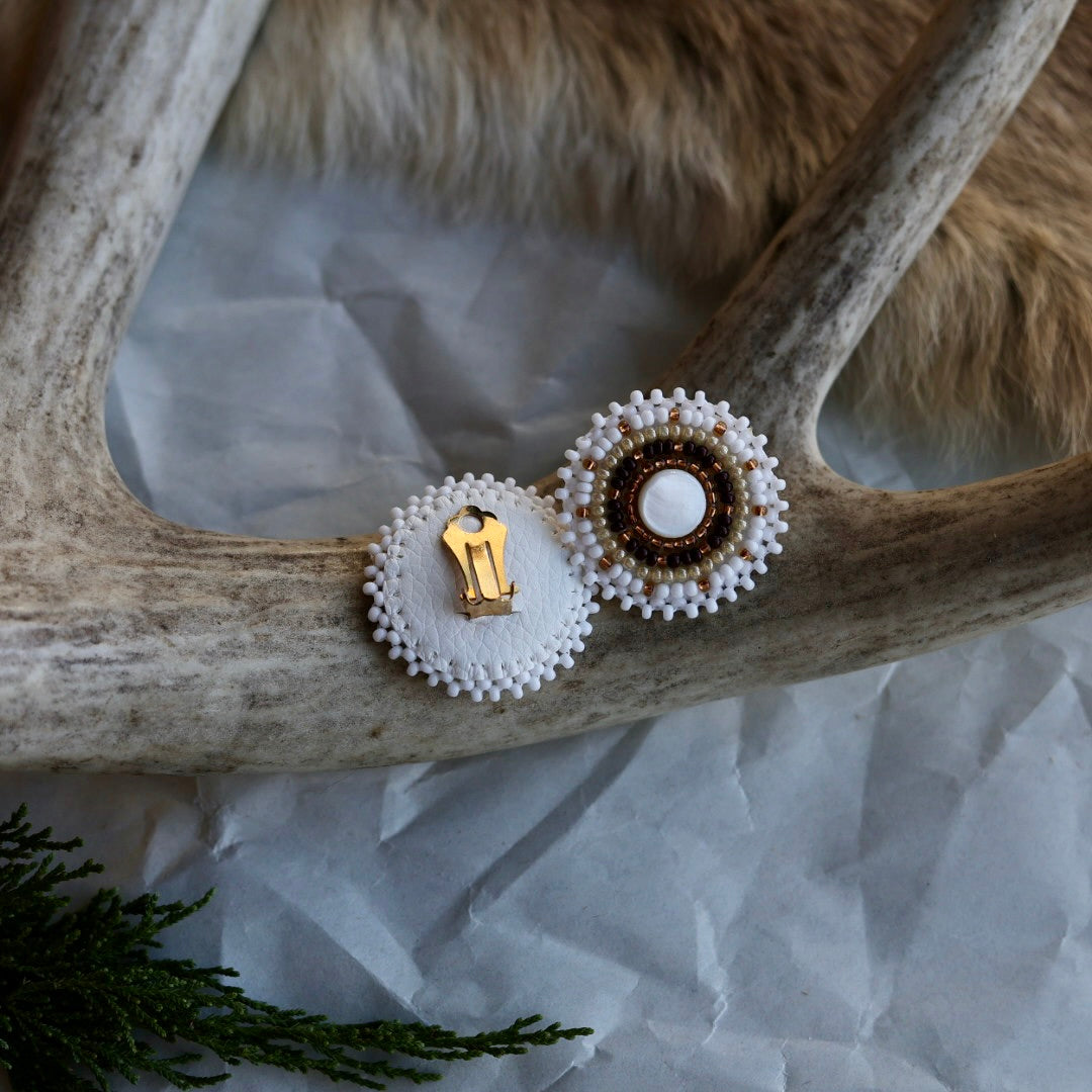 Keegan W. Clip-On Beaded Shell Earrings