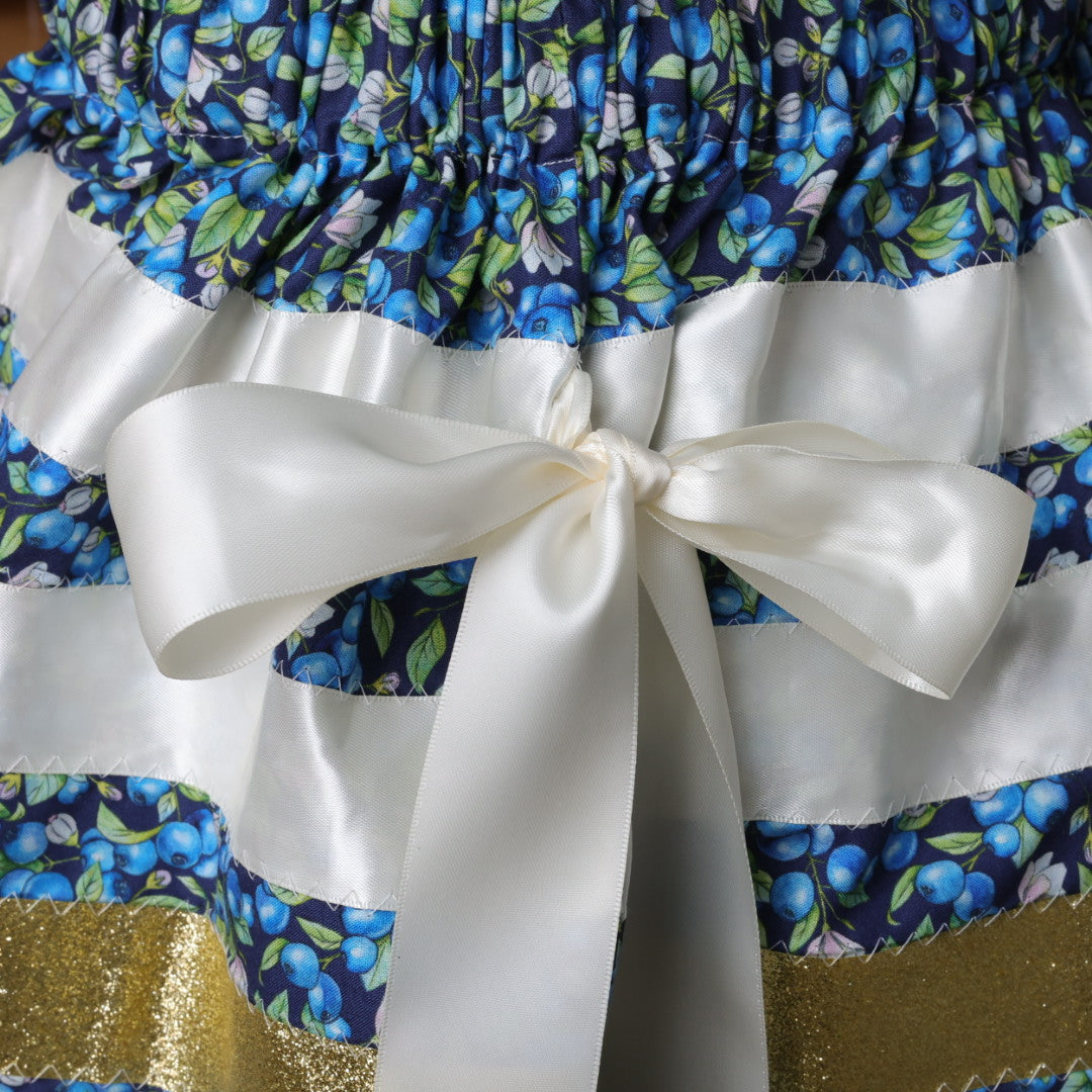 Handmade by Emily Blueberry Lace Trim Ribbon Skirt
